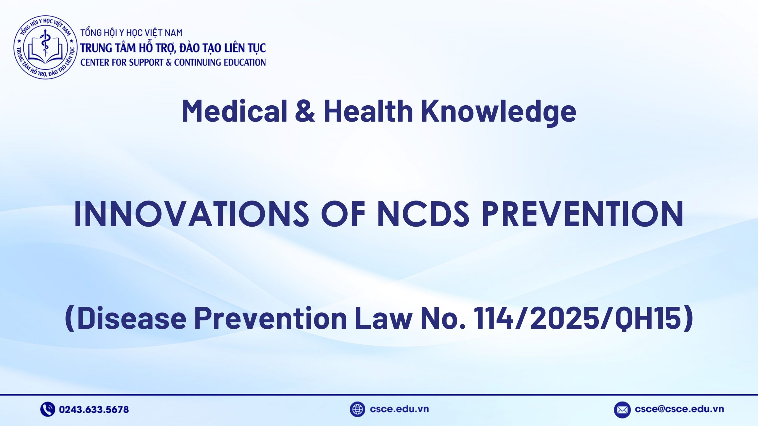 Innovation of NCDs Prevention (Disease Prevention Law No. 114/2025/QH15)