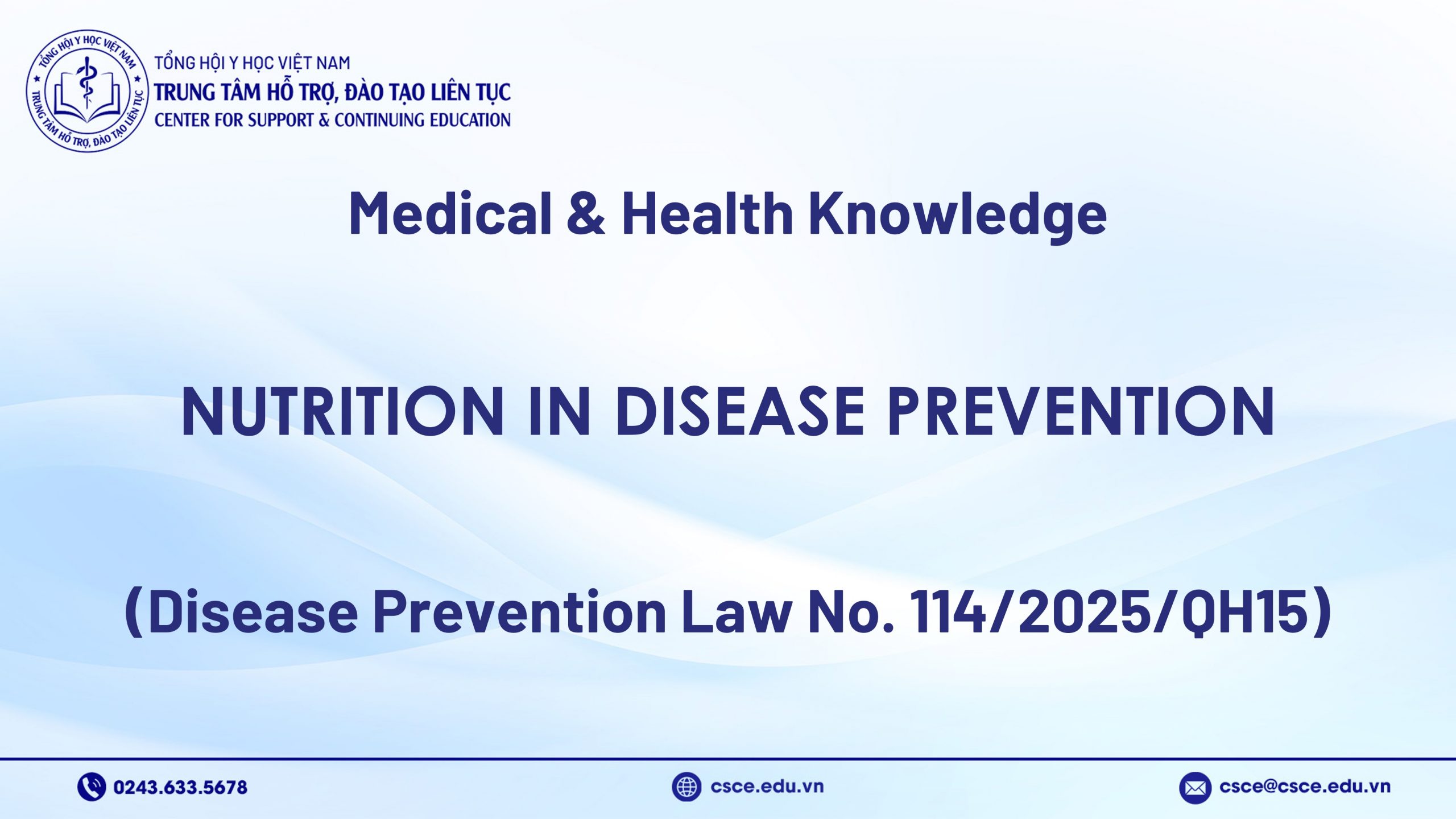 Nutrition in Disease Prevention (Disease Prevention Law No. 114/2025/QH15)