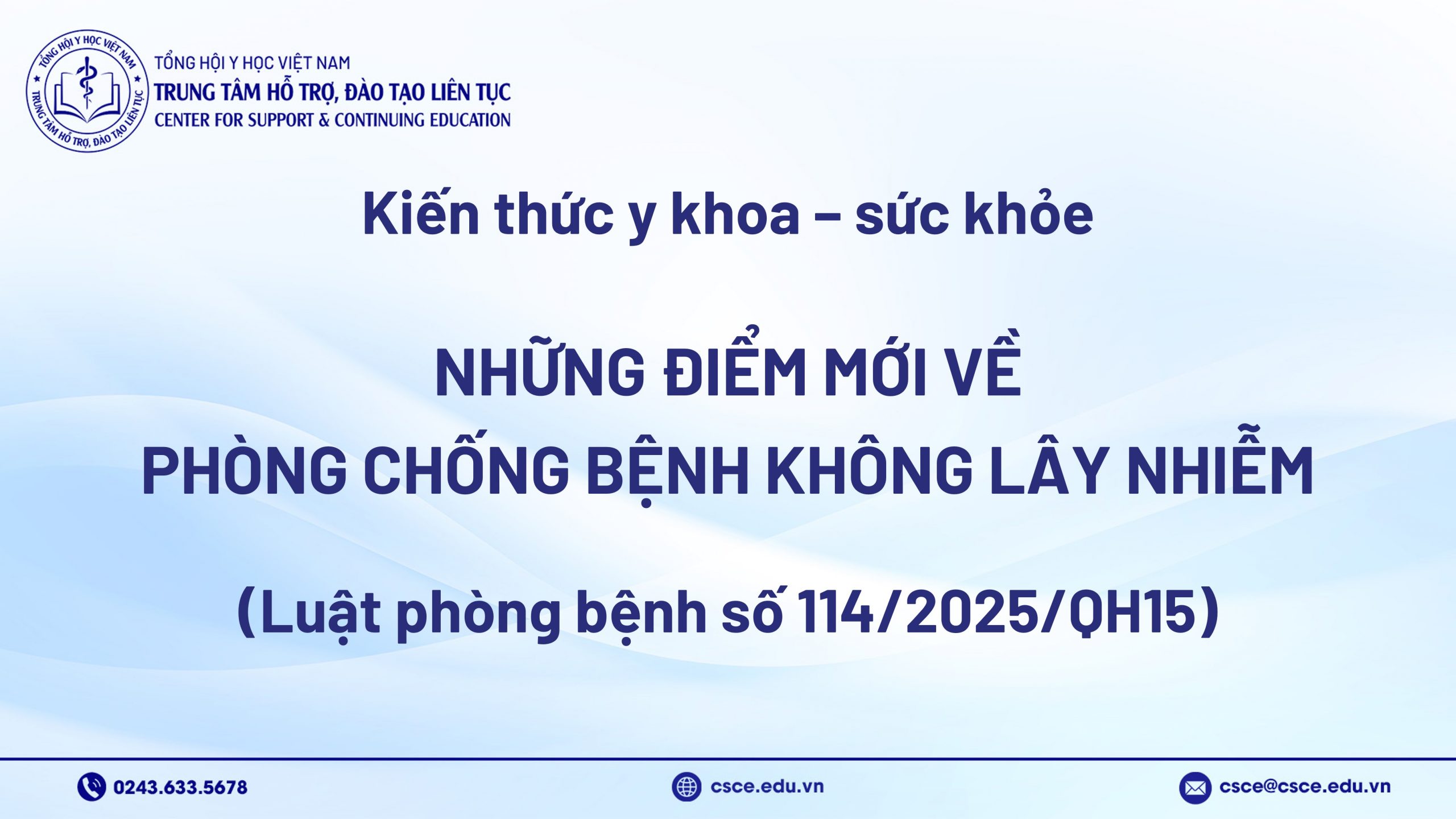 Những điểm mới về phòng chống bệnh không lây nhiễm (Luật Phòng bệnh số 114/2025/QH15)