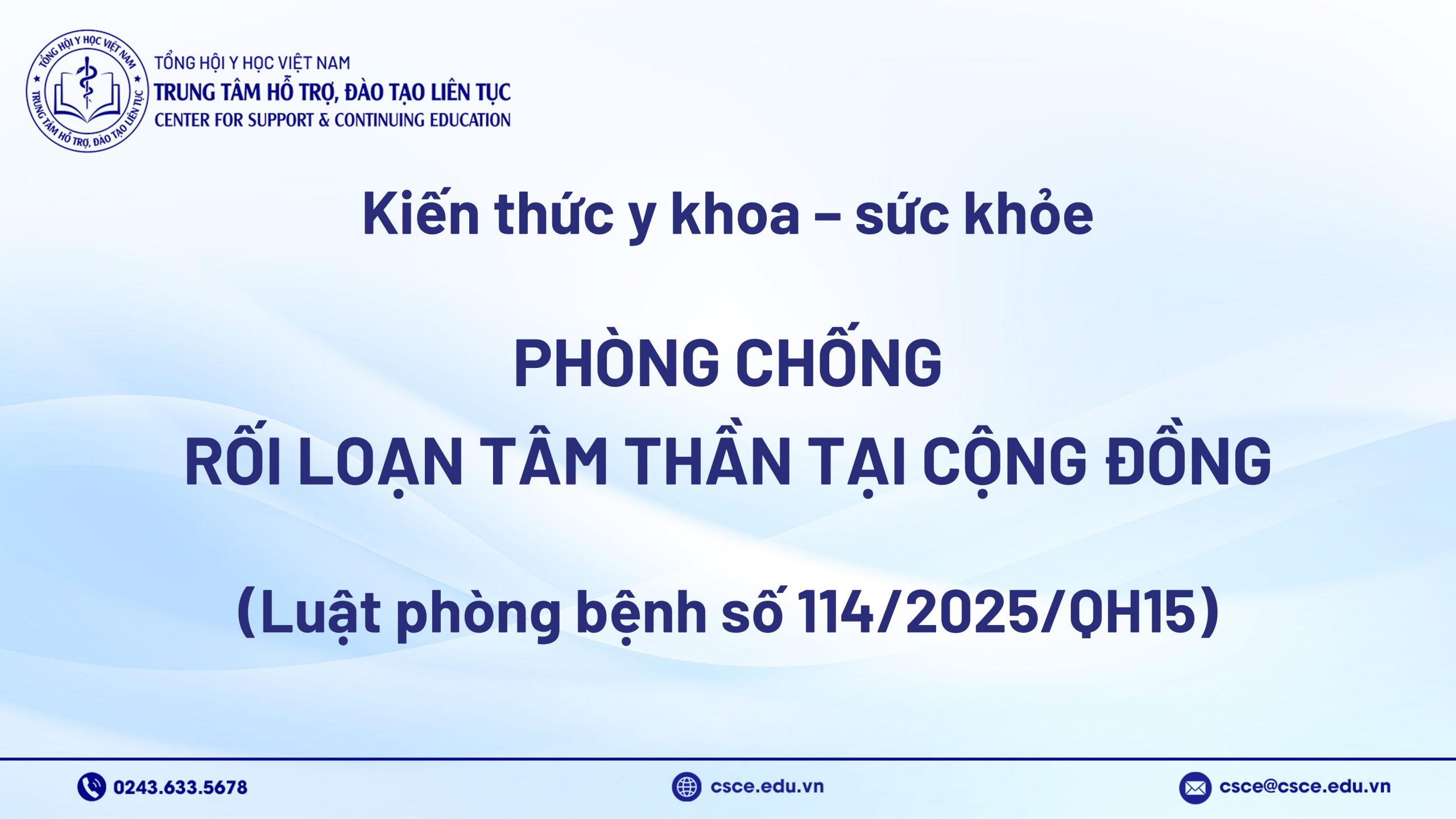 Phòng chống rối loạn tâm thần tại cộng đồng (Luật Phòng bệnh số 114/2025/QH15)