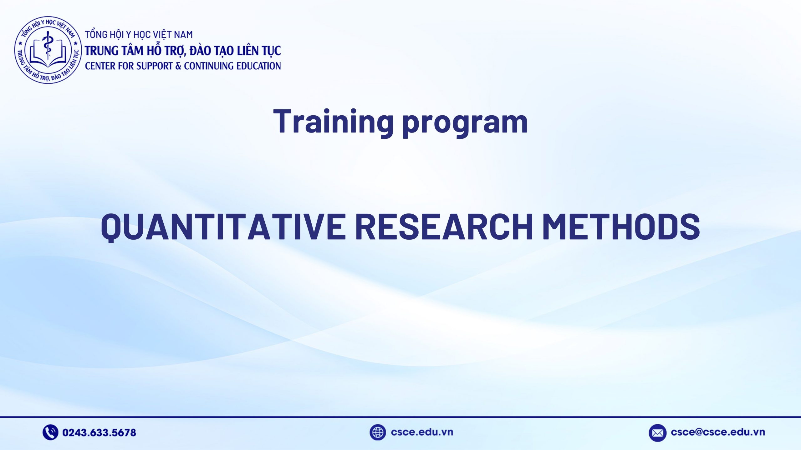 Training Program “Quantitative Research Methods”