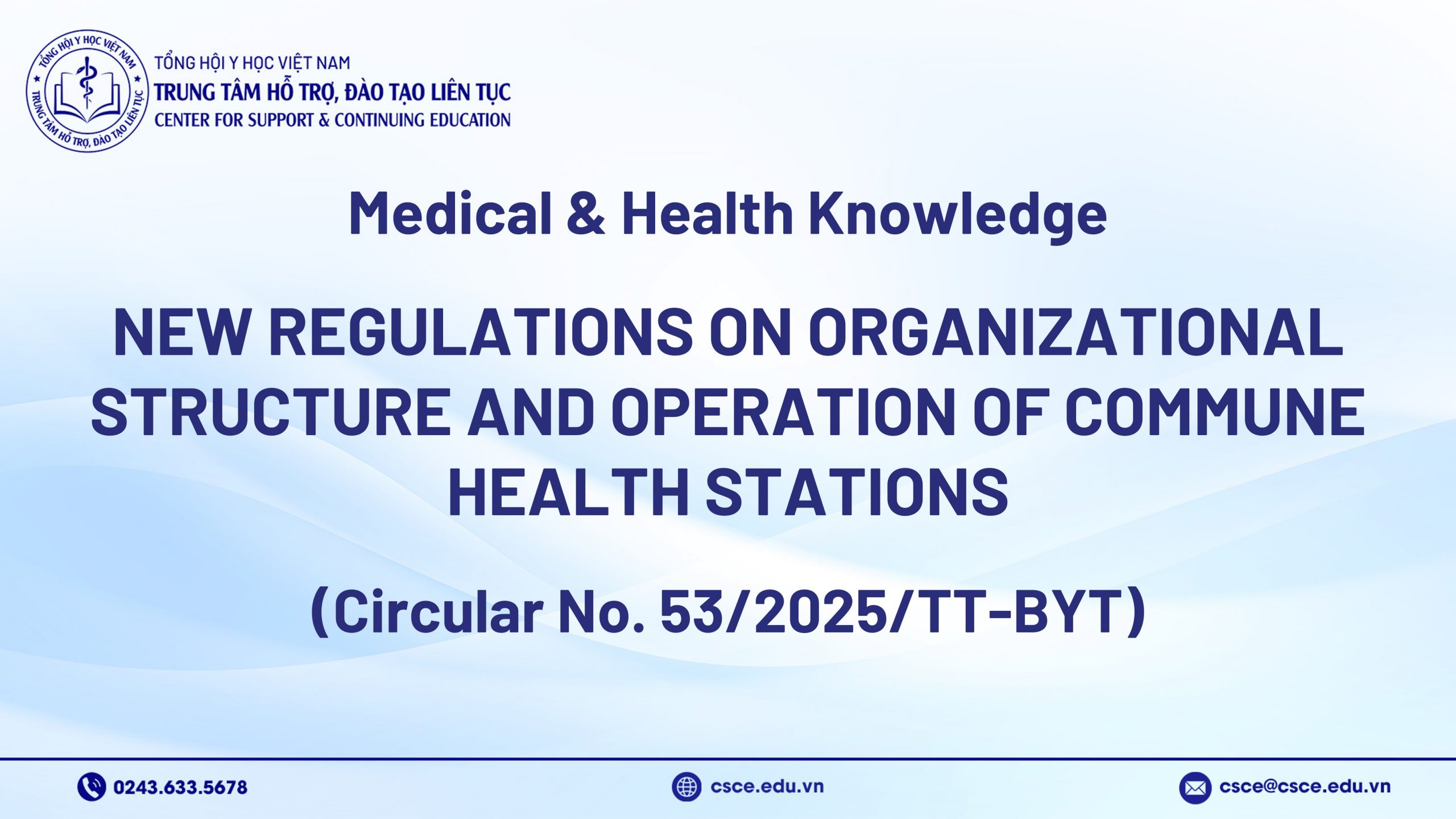 New Regulations on Organizational Structure and Operation of Commune Health Stations (Circular No. 53/2025/TT-BYT)