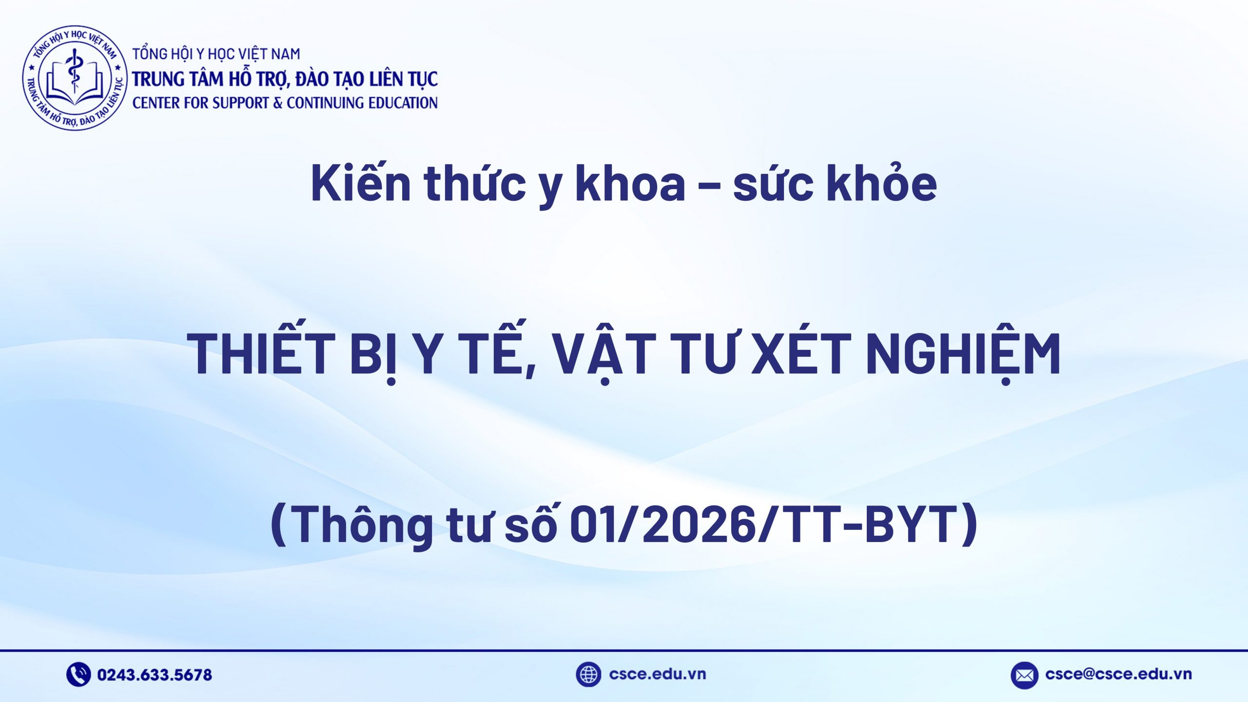 Thiết bị y tế, vật tư xét nghiệm (Thông tư số 01/2026/TT-BYT)