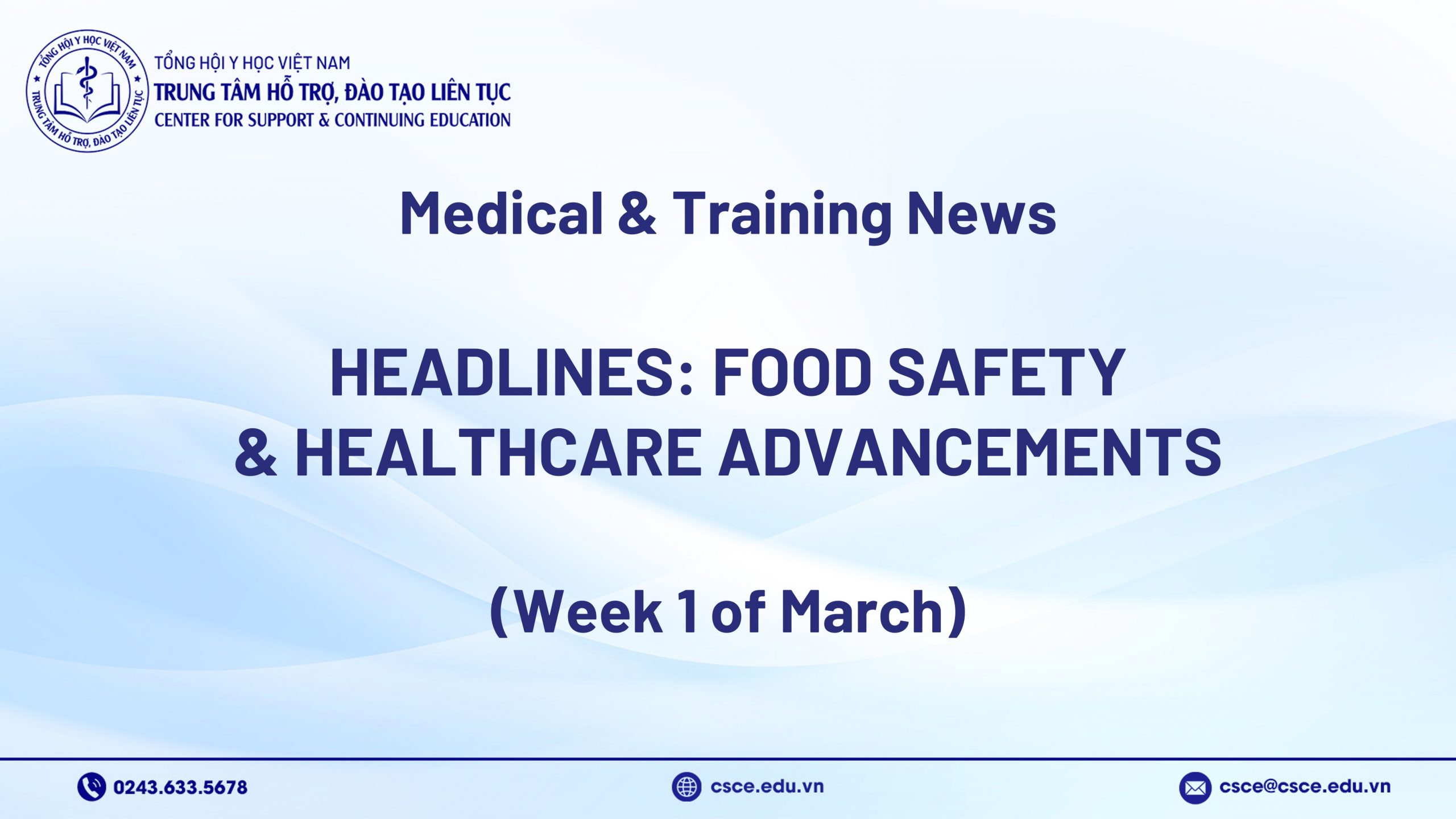 Headlines: Food Safety & Healthcare Advancements (Week 1 of March)