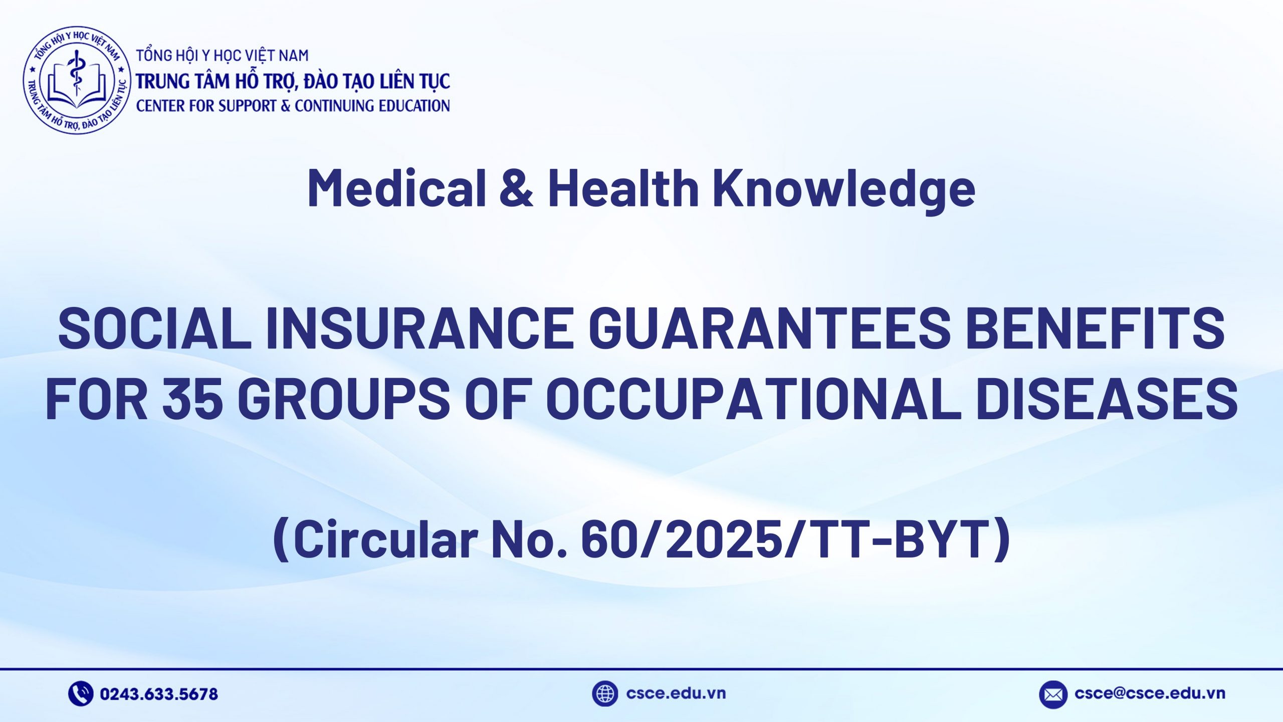 Social insurance guarantees benefits for 35 groups of occupational diseases (Circular No. 60/2025/TT-BYT)