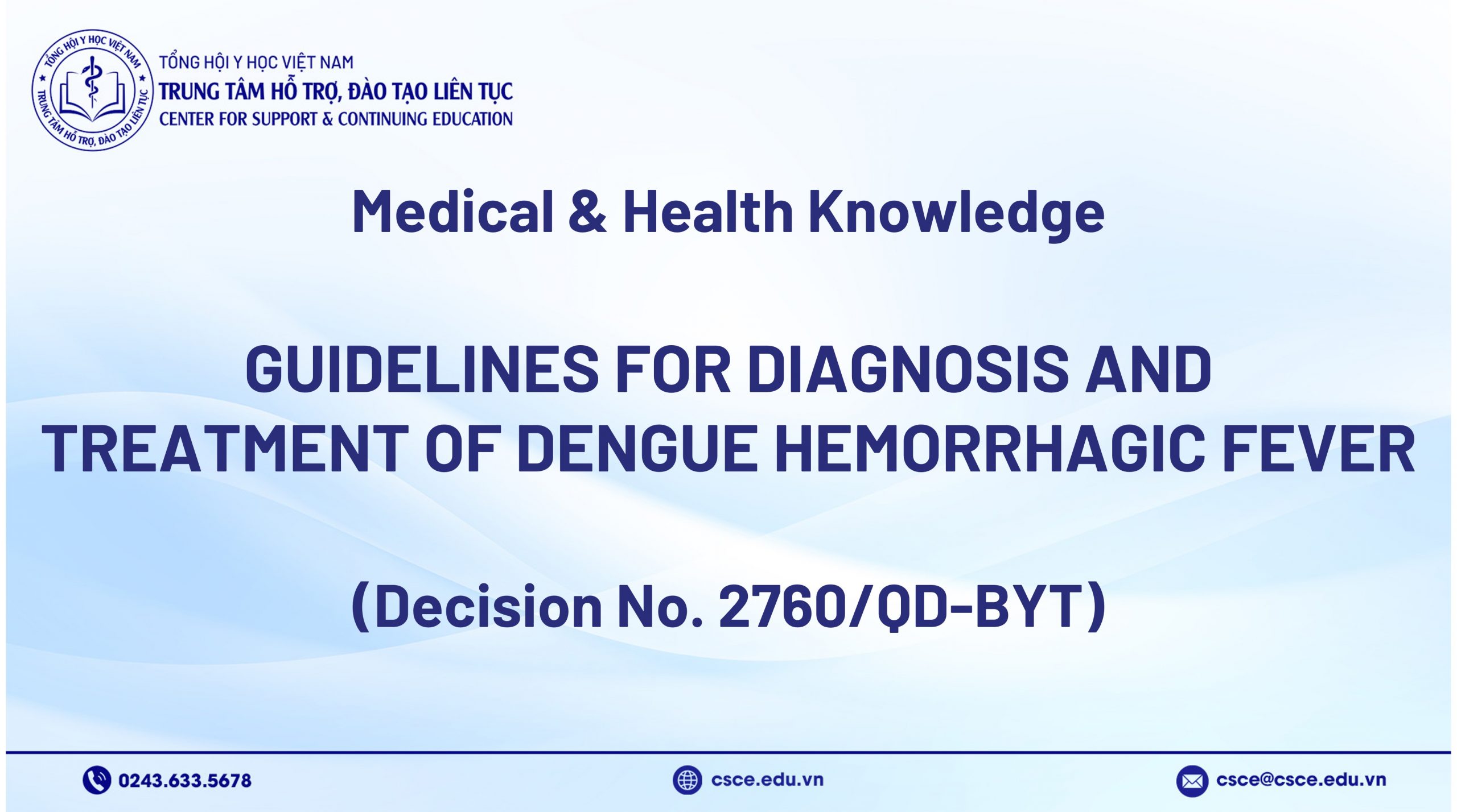 Guidelines for Diagnosis and Treatment of Dengue Hemorrhagic Fever (Decision No. 2760/QD-BYT)