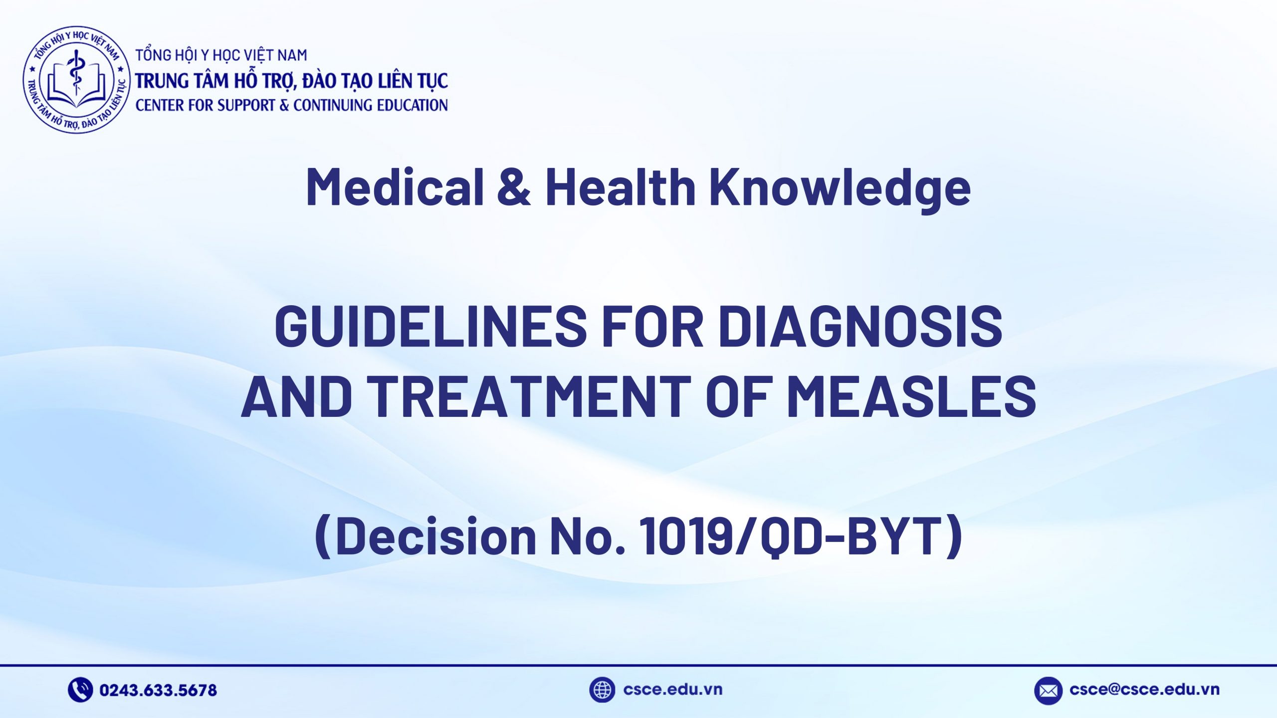 Guidelines for Diagnosis and Treatment of Measles (Decision No. 1019/QD-BYT)