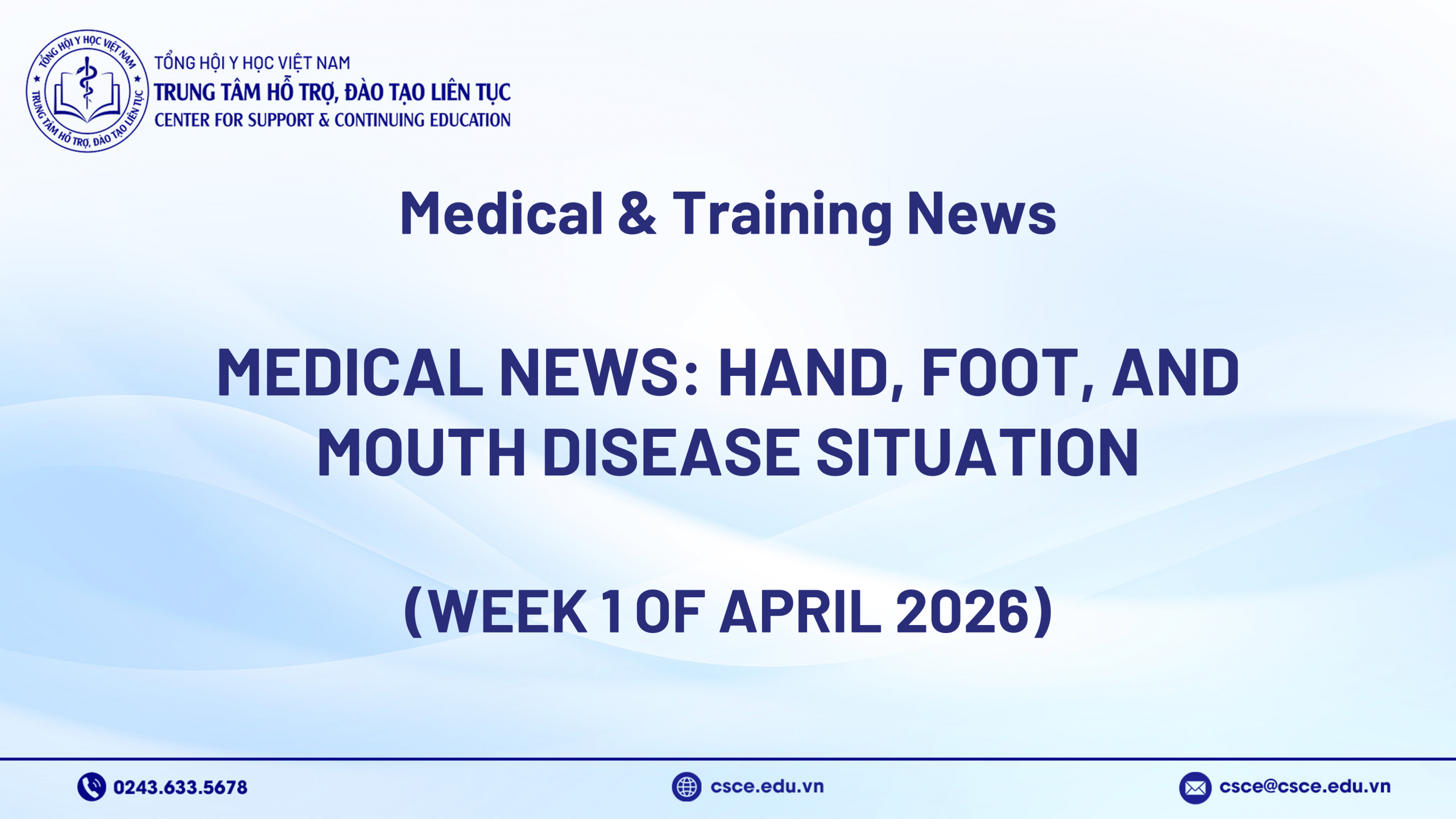 Medical news: Hand, foot, and mouth disease situation (Week 1 of April 2026)